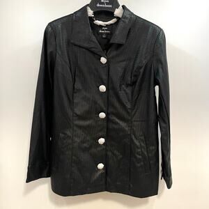 Dennis By Dennis Basso Brand New Faux Leather Mid Length Coat, Ladies Small‎